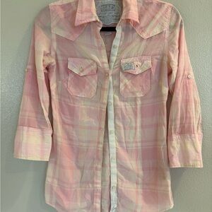 Superdry Pink Plaid Women's Top